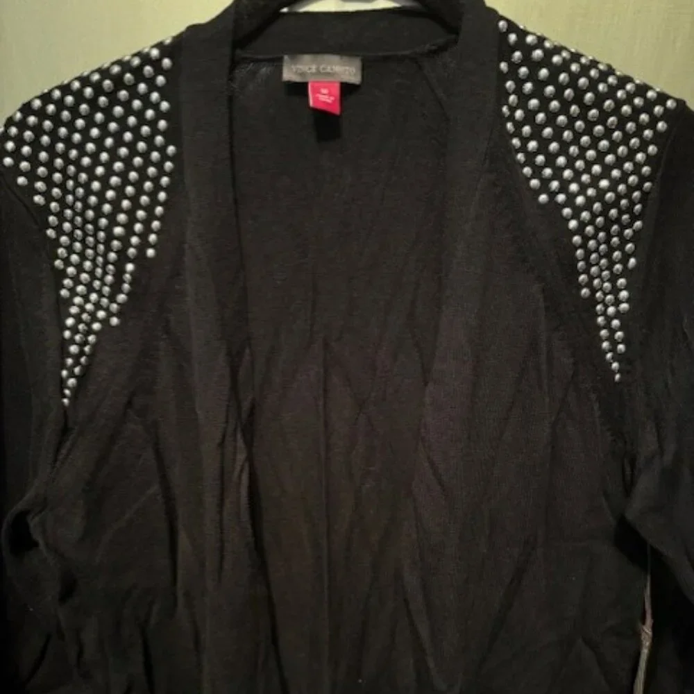Studded Shoulder Open Front Cardigan - NWT - Picture 7 of 16